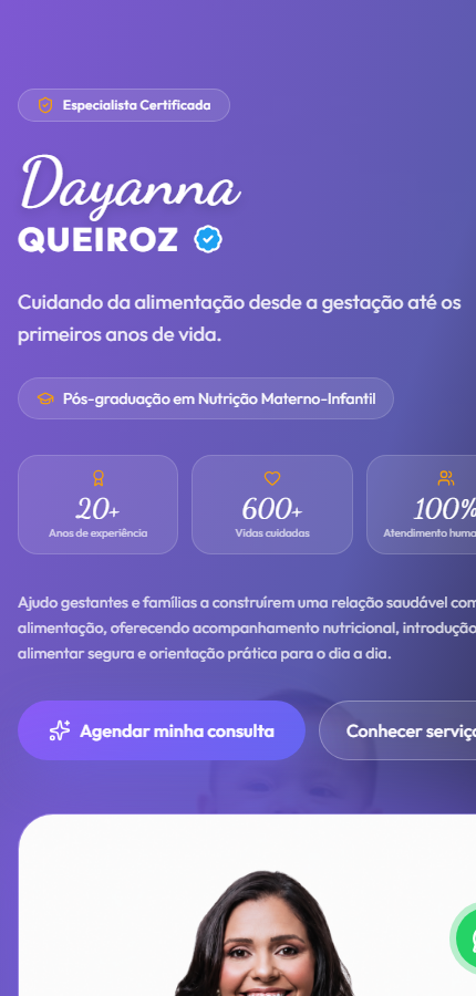 Site da Nutricionista materno-infantil