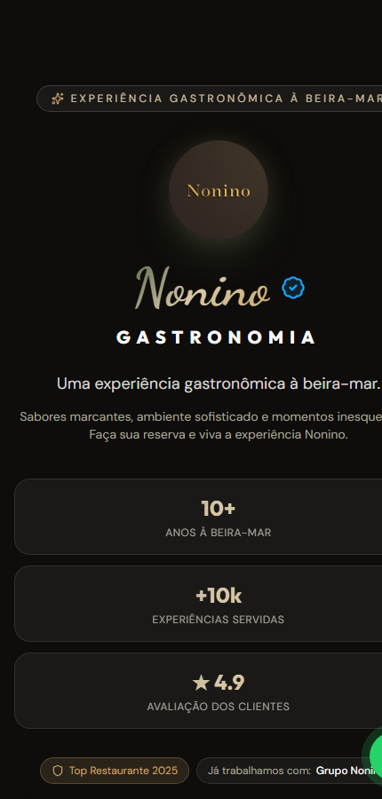 Site do Restaurante à beira-mar